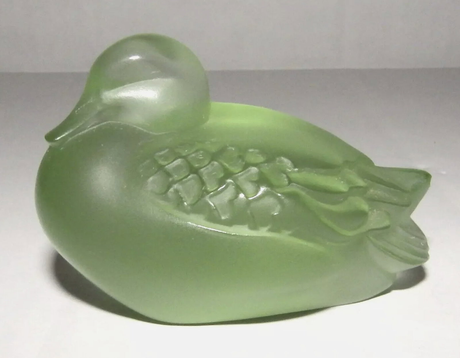 Lalique Signed Crystal Sleepy Duck Made in France: Lalique Signed Crystal Sleepy Duck Made in France. Measures 2-1/2" wide and 1-3/4" tall. Signed on the bottom