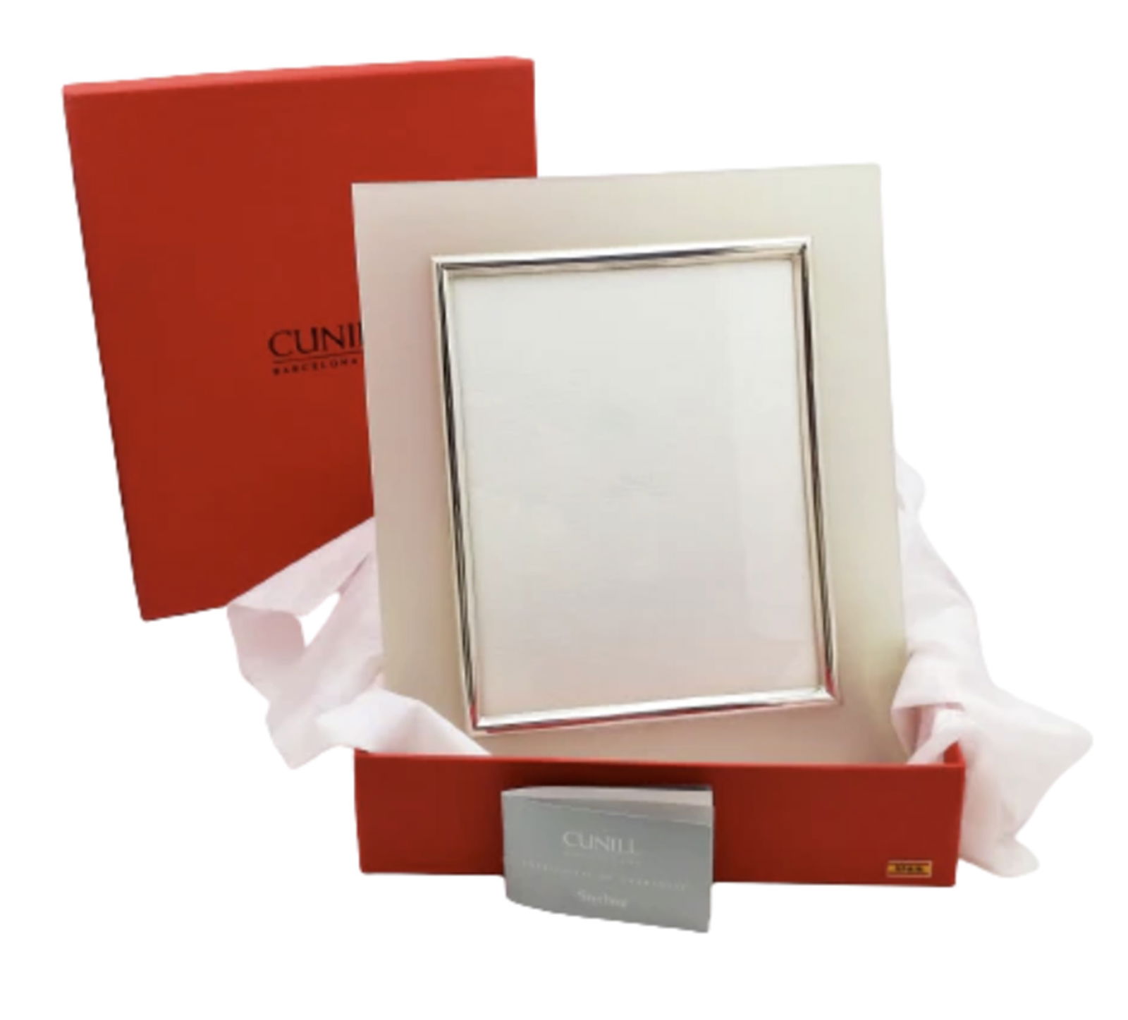 Cunil  Barcelona Modern Sterling Silver & Green (Possibly) Bakelite 8 x 10 Frame -- Brand New in (1 of 5)