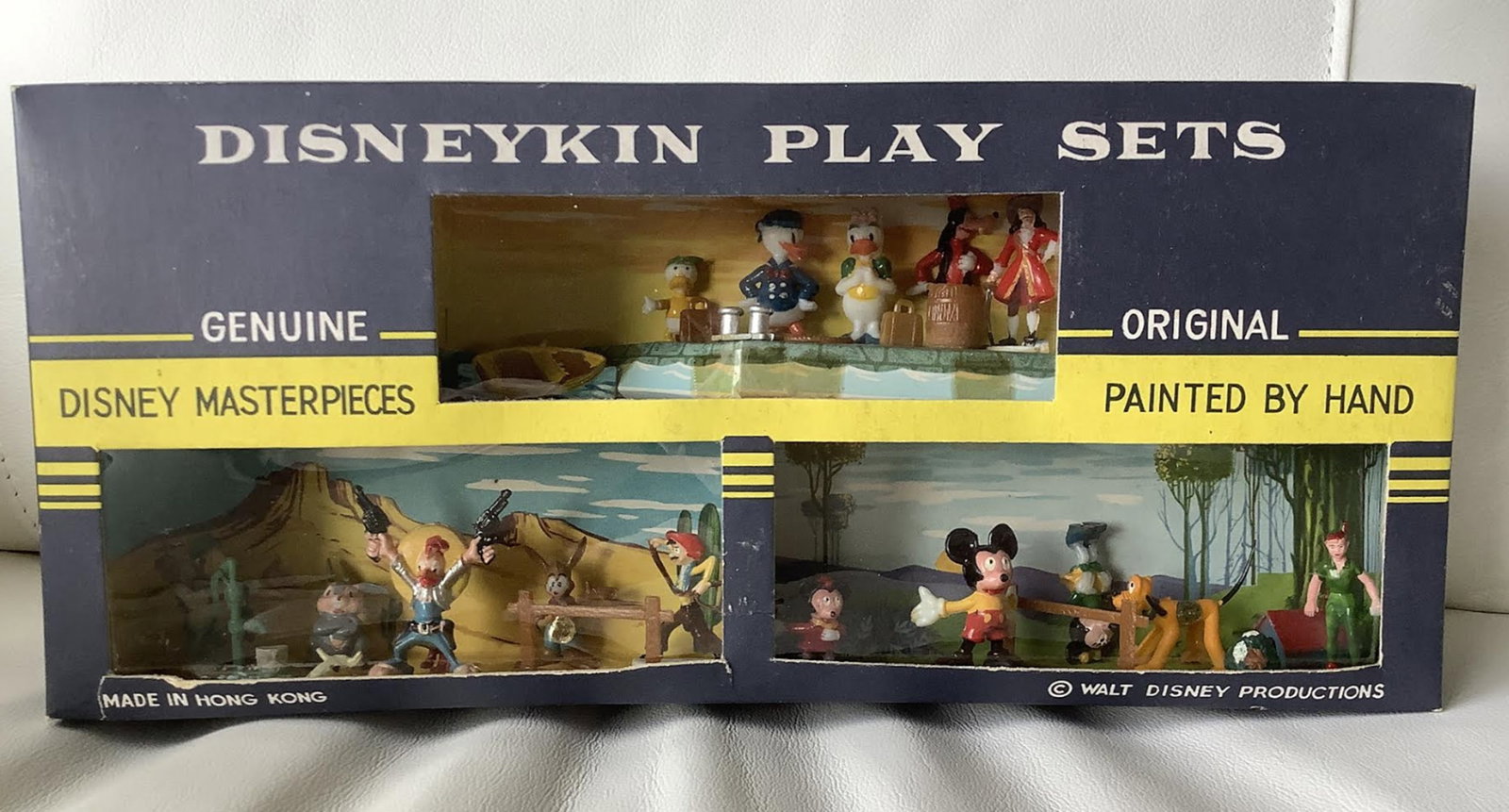 Marx DISNEYKIN "TRIPLE" PLAY SETS ~ Walt Disney Production 1960: Marx DISNEYKIN "TRIPLE" PLAY SETS . Walt Disney Production 1960. Vintage 1960s DISNEYKIN PLAY SETS by MarxGenuine / Original Disney Masterpieces ~ Painted by handFirst IssueBox size is 12 1/4" x 5 1/4
