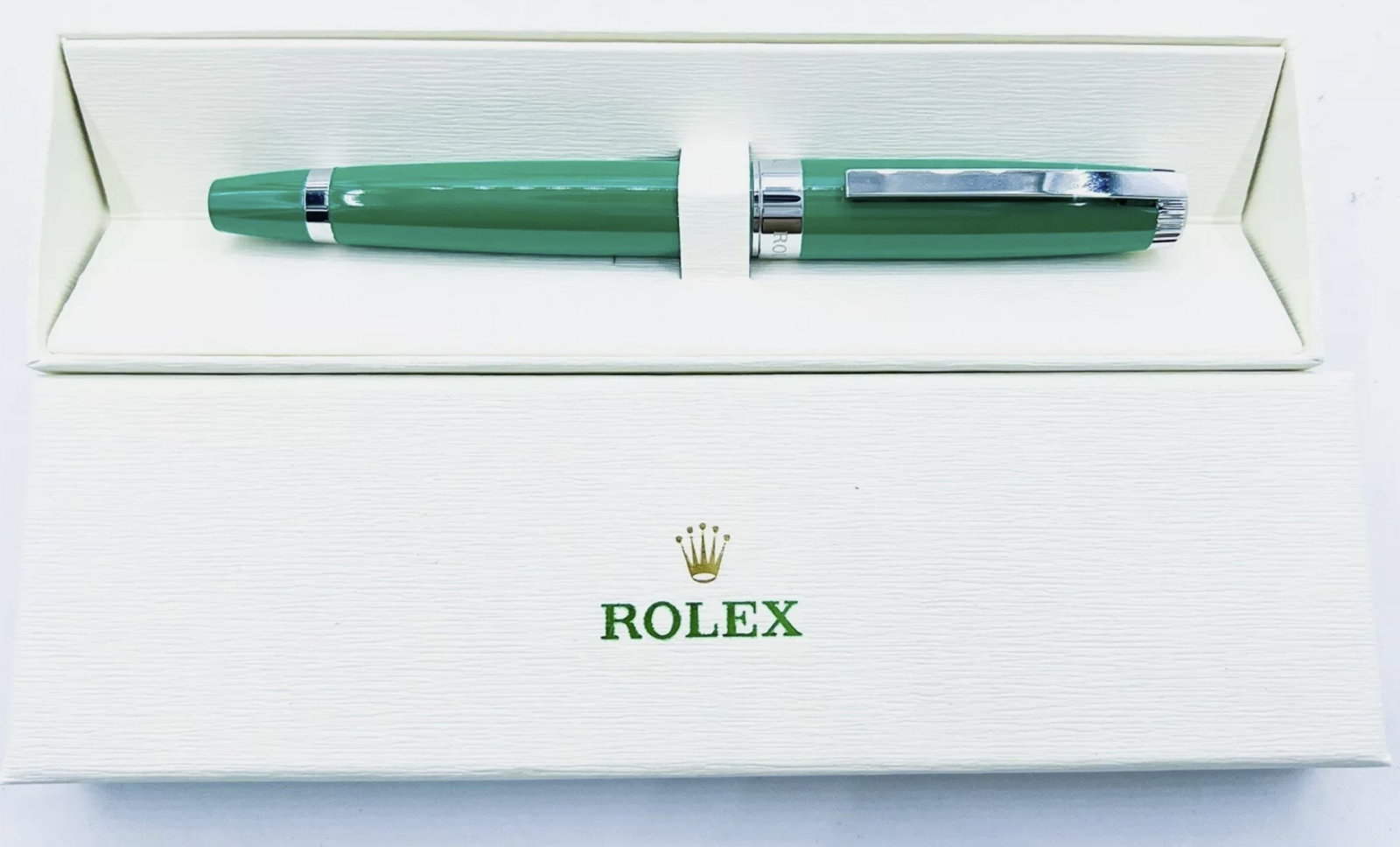 Rolex Green Rollerball Pen With Original Box: Rolex Green Rollerball Pen With Original Box