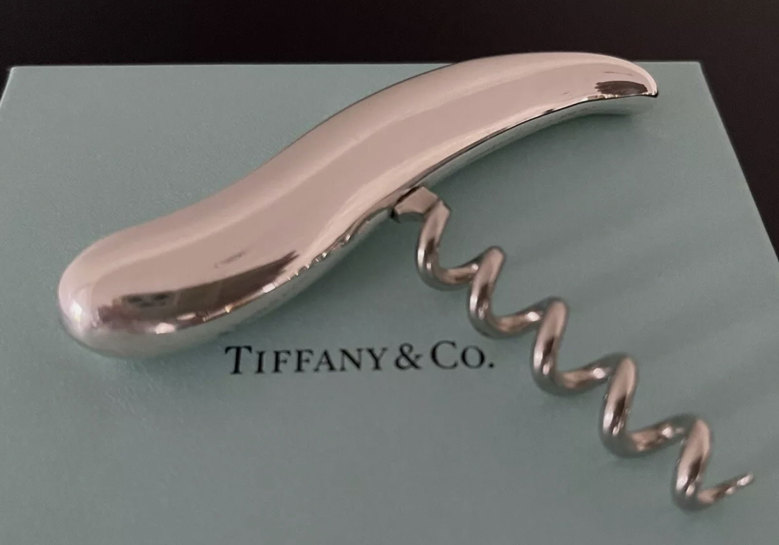 Tiffany & Co Elsa Peretti Sterlng Silver Cork Screw Opener With Pouch (1 of 4)