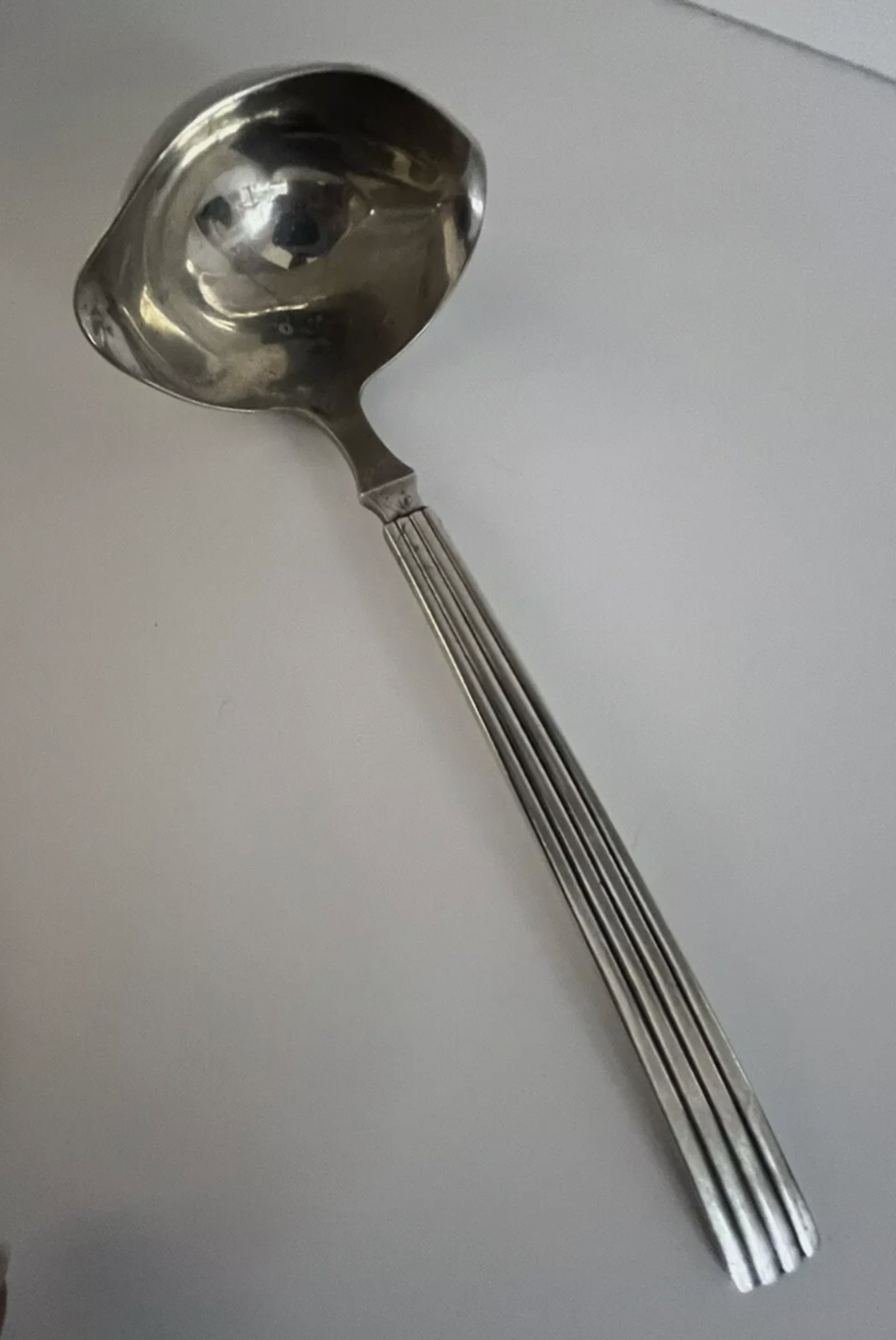 Georg Jensen Bernadotte Sterling Silver Gravy Ladle 2 Spouts (1 of 5)