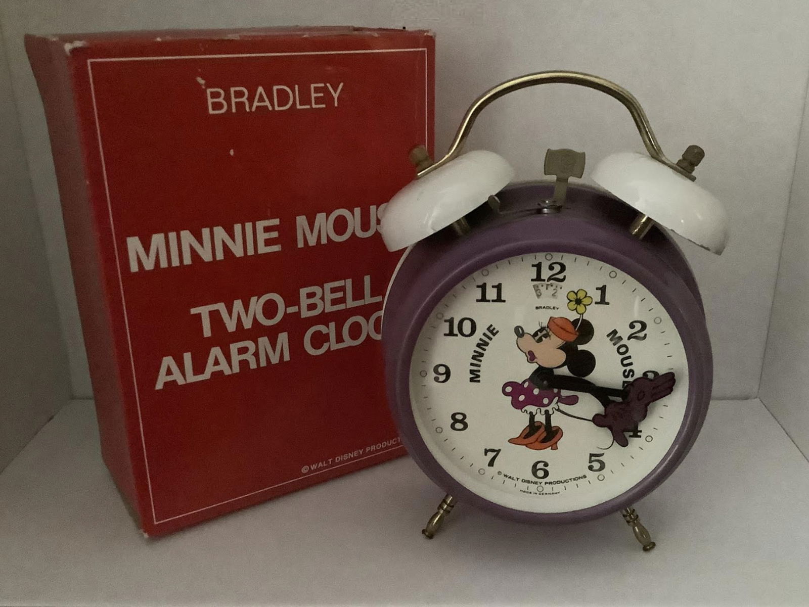 Disney Minnie Mouse Alarm Clock - Bradley - Germany 1970s Working w/ Box (1 of 3)