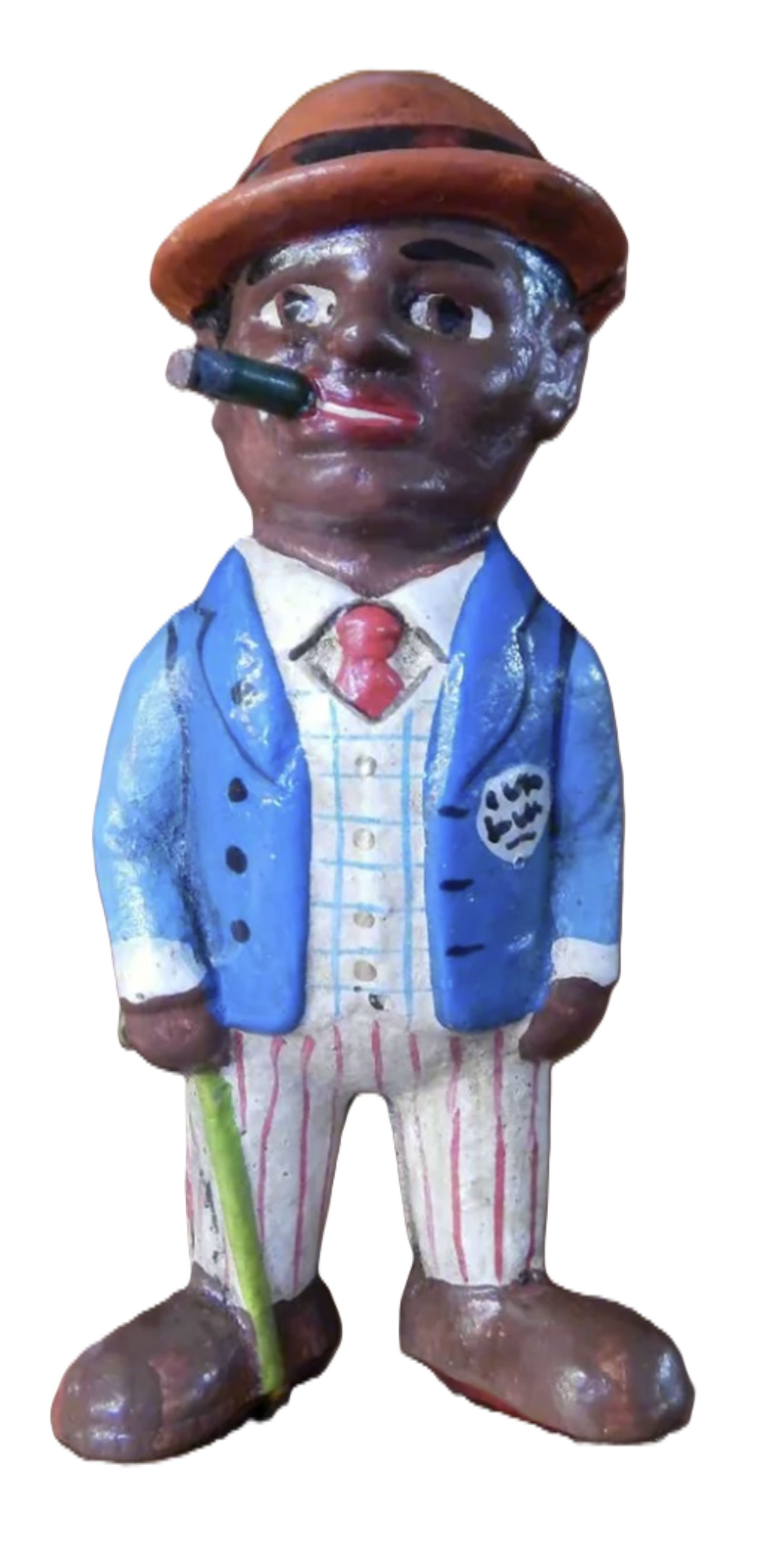 Black Americana Cast Iron Mechanical Bank Smoking Man (1 of 4)