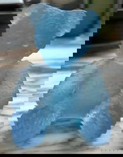 Daum Signed Blue Bear Made in France: Daum Signed Blue Bear Made in France