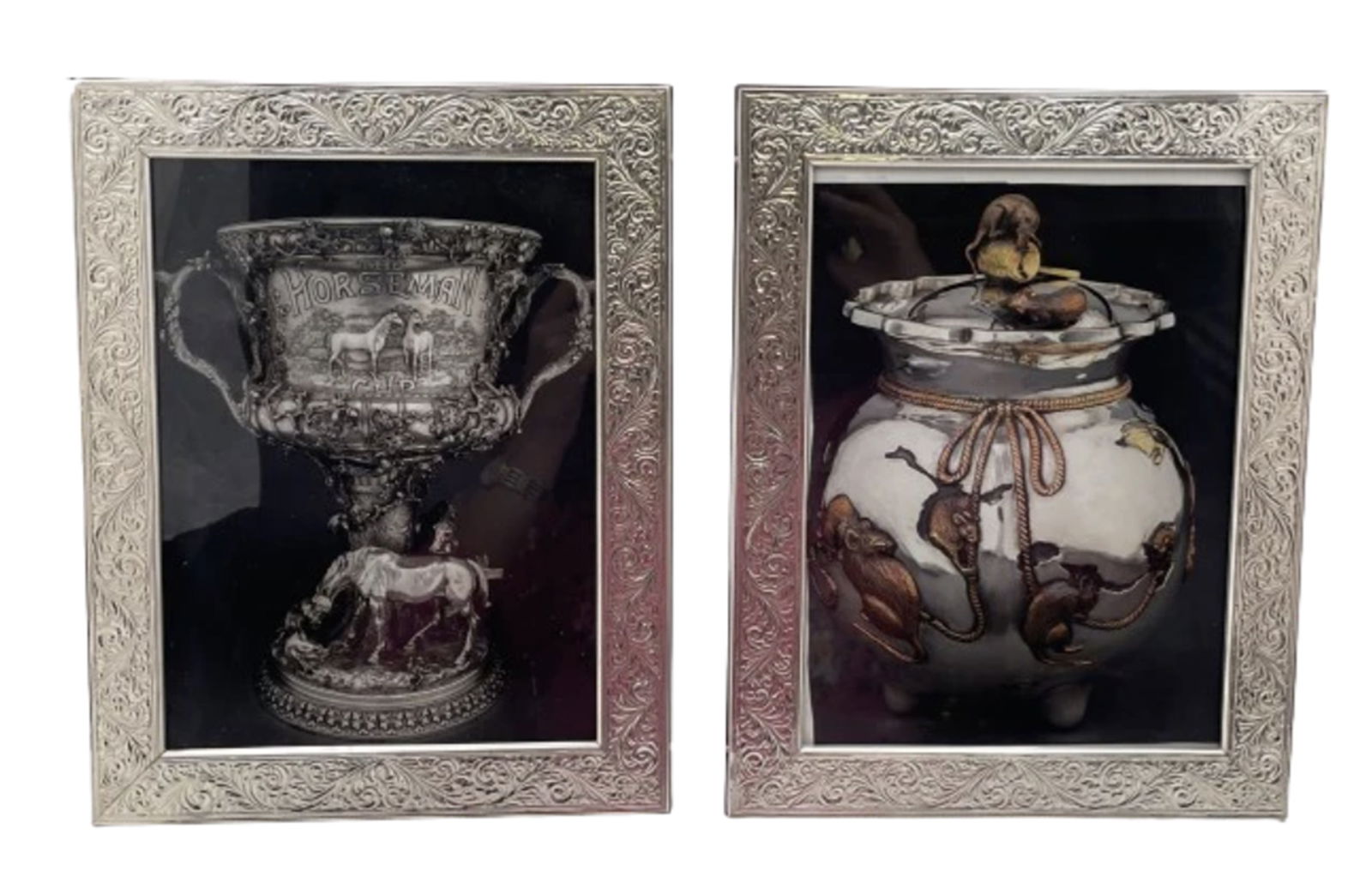 Pair of Del Conte Sterling Silver Picture Frames with Wood Back (1 of 7)