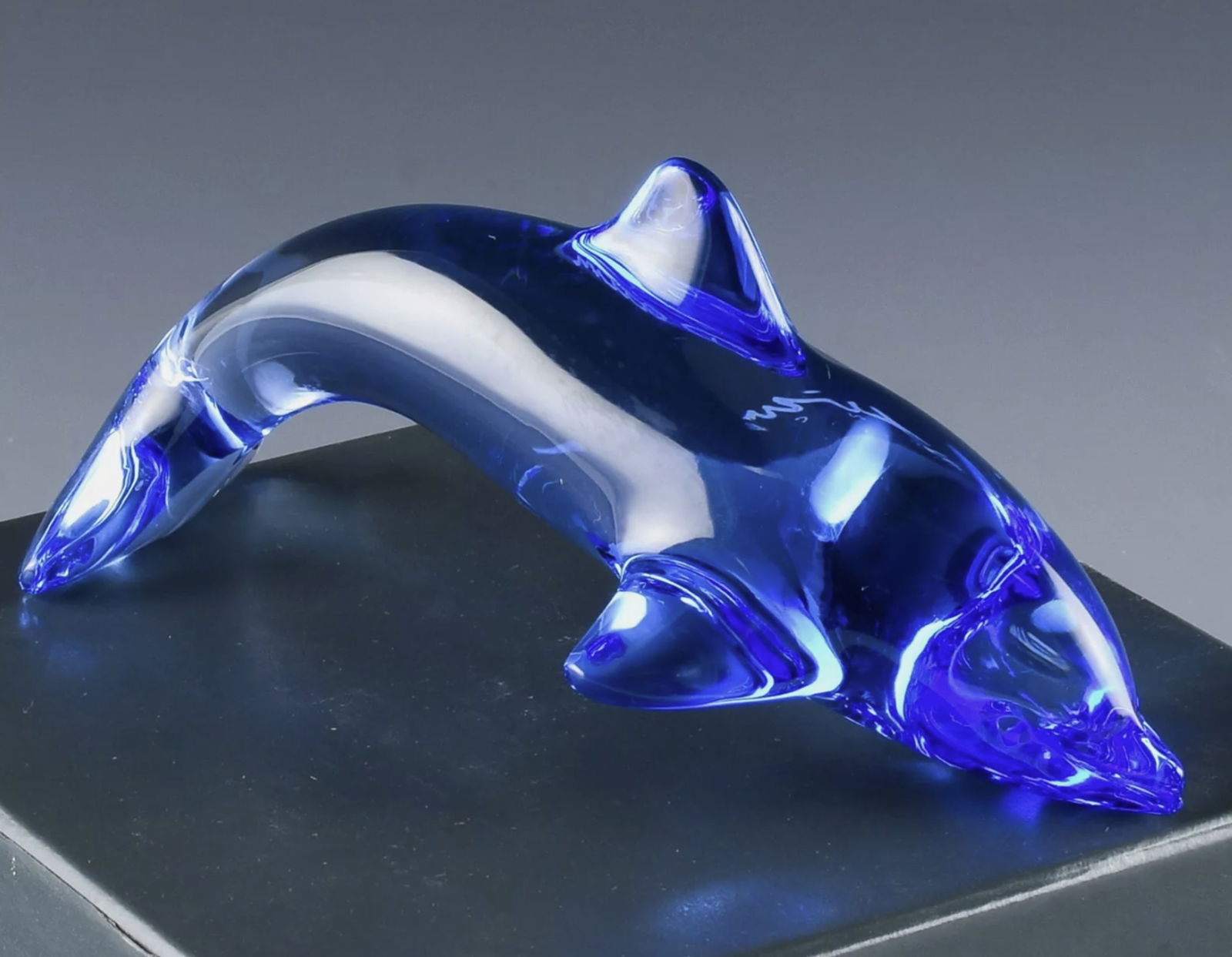 Daum Signed Crystal Dolphin  With Orig Box Made in France (1 of 7)