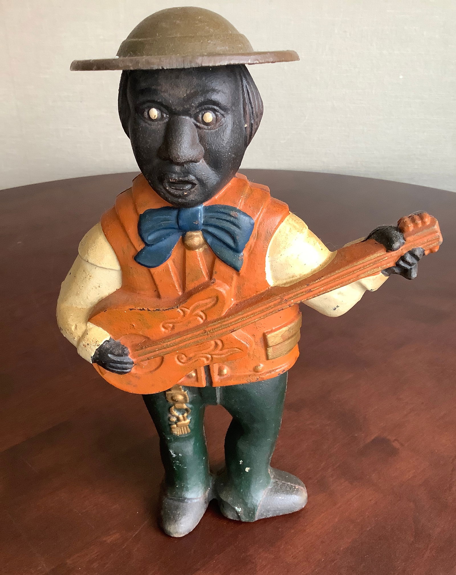 Cast Iron Male Spanish Flamenco Guitar Player Still Bank: Cast Iron Male Spanish Flamenco Guitar Player Still Bank