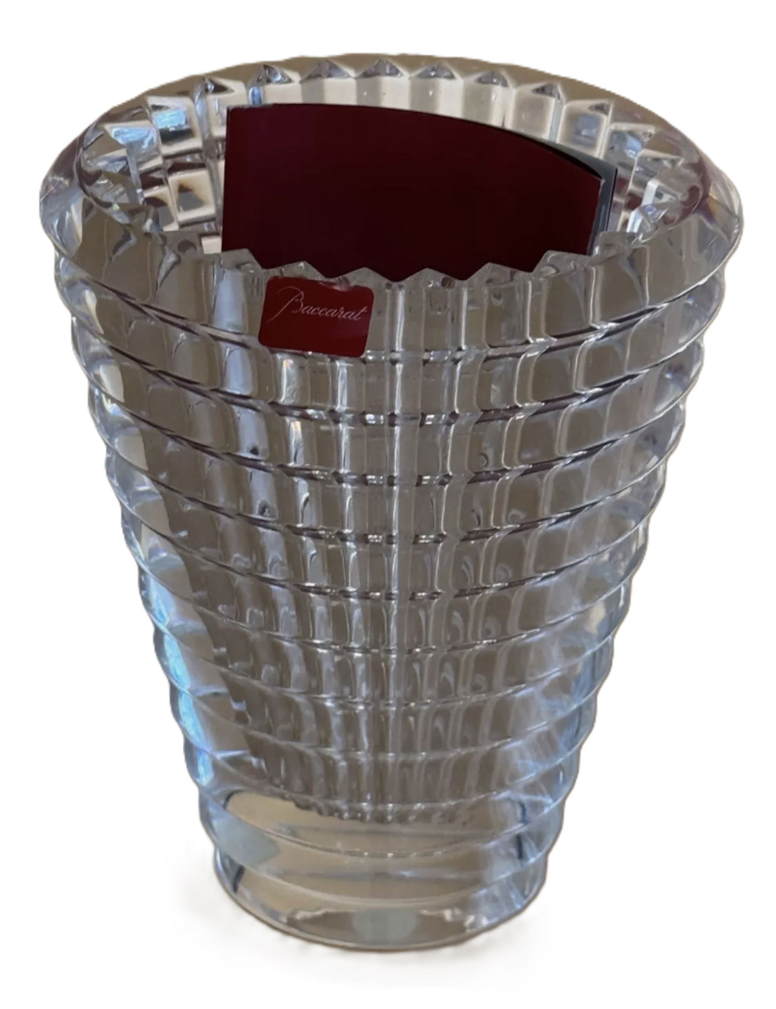 Baccarat Signed Crystal Eye Vase With Orig Box. Made in France (1 of 9)