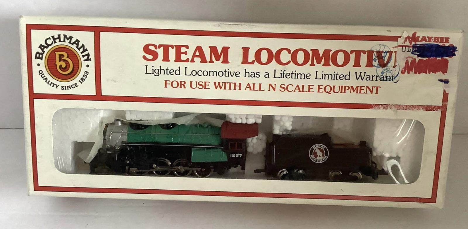 Bachmann steam locomotive and tender N scale with orig box: Bachmann steam locomotive and tender N scale with orig box