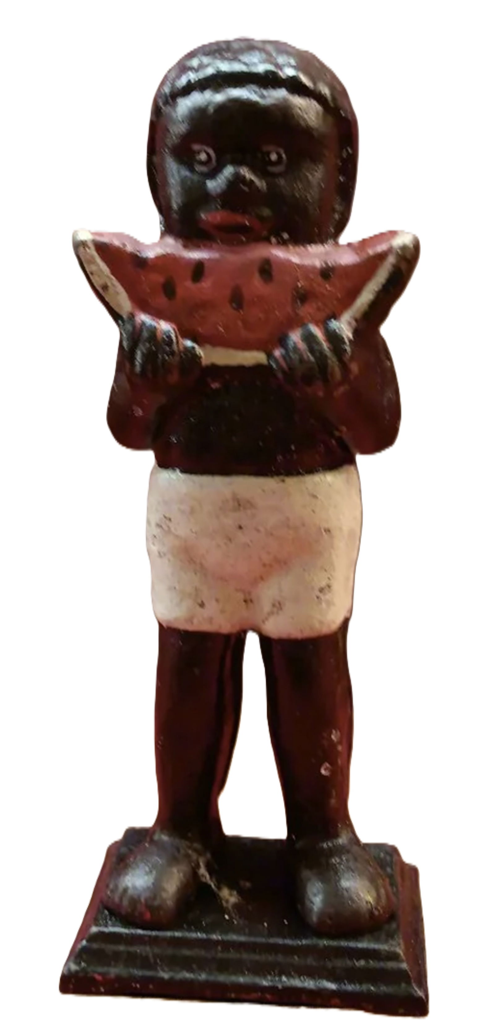 Black Americana Cast Iron Bank Boy Eating Watermelon (1 of 7)