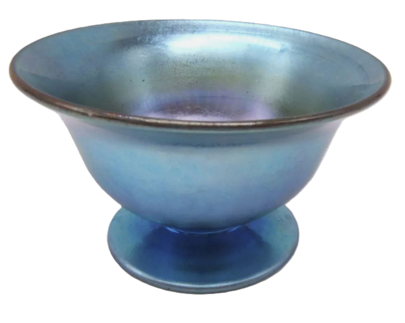 Steubene Signed 3067 Blue Aurene Decorative Bowl (1 of 5)