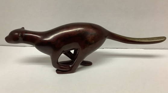 Loet Vanderveen Limited Edition 036/2500 Bronze Cheetah Burgundy Black Figurine Statuette Sculpture: Loet Vanderveen Limited Edition Bronze Cheetah Burgundy Black Figurine Statuette