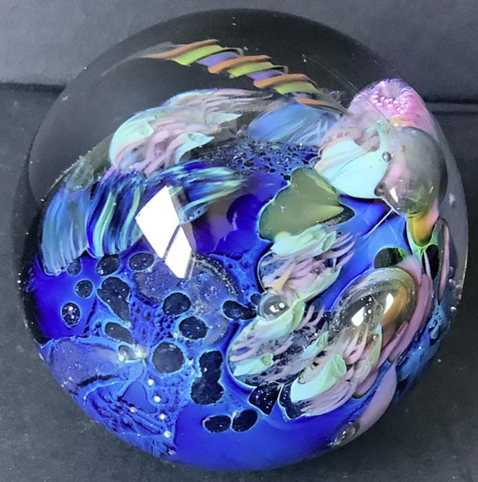 Josh Simpson Inhabited Planet  Signed JS06 Marble Paperweight (1 of 6)
