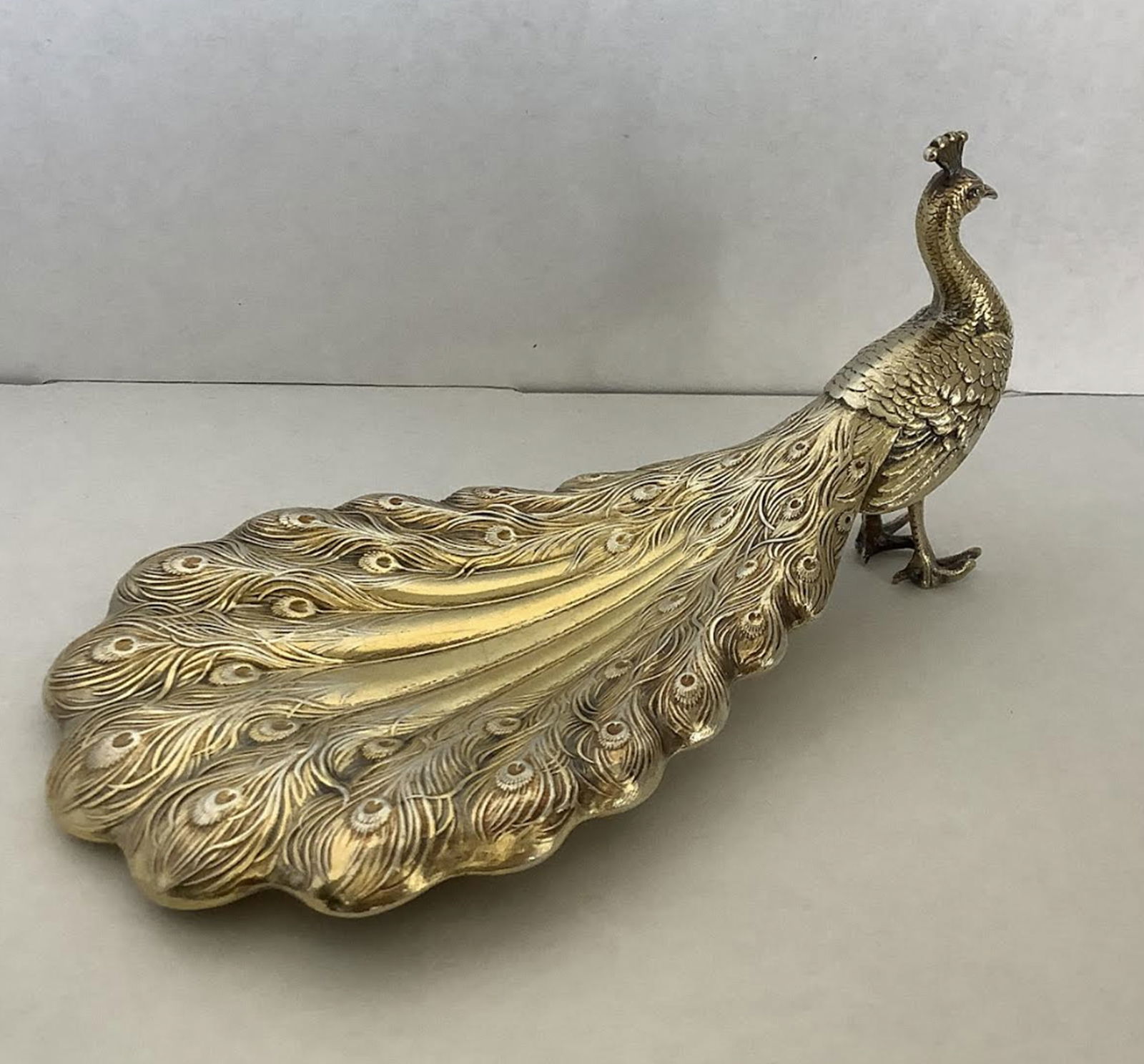 Gorham Durgin Sterling Gilt Silver Peacock  Figurine Dish Bowl (1 of 6)