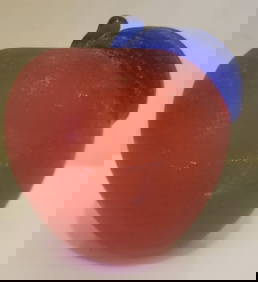 FRANCO MORETTI MURANO SIGNED RED APPLE MADE IN ITALY (1 of 5)