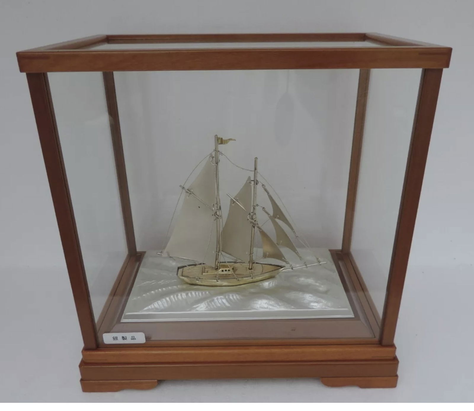 Japanese Sterling Silver  Model Of A Sailing Ship Sports Memorabilia With Display Glass (1 of 6)