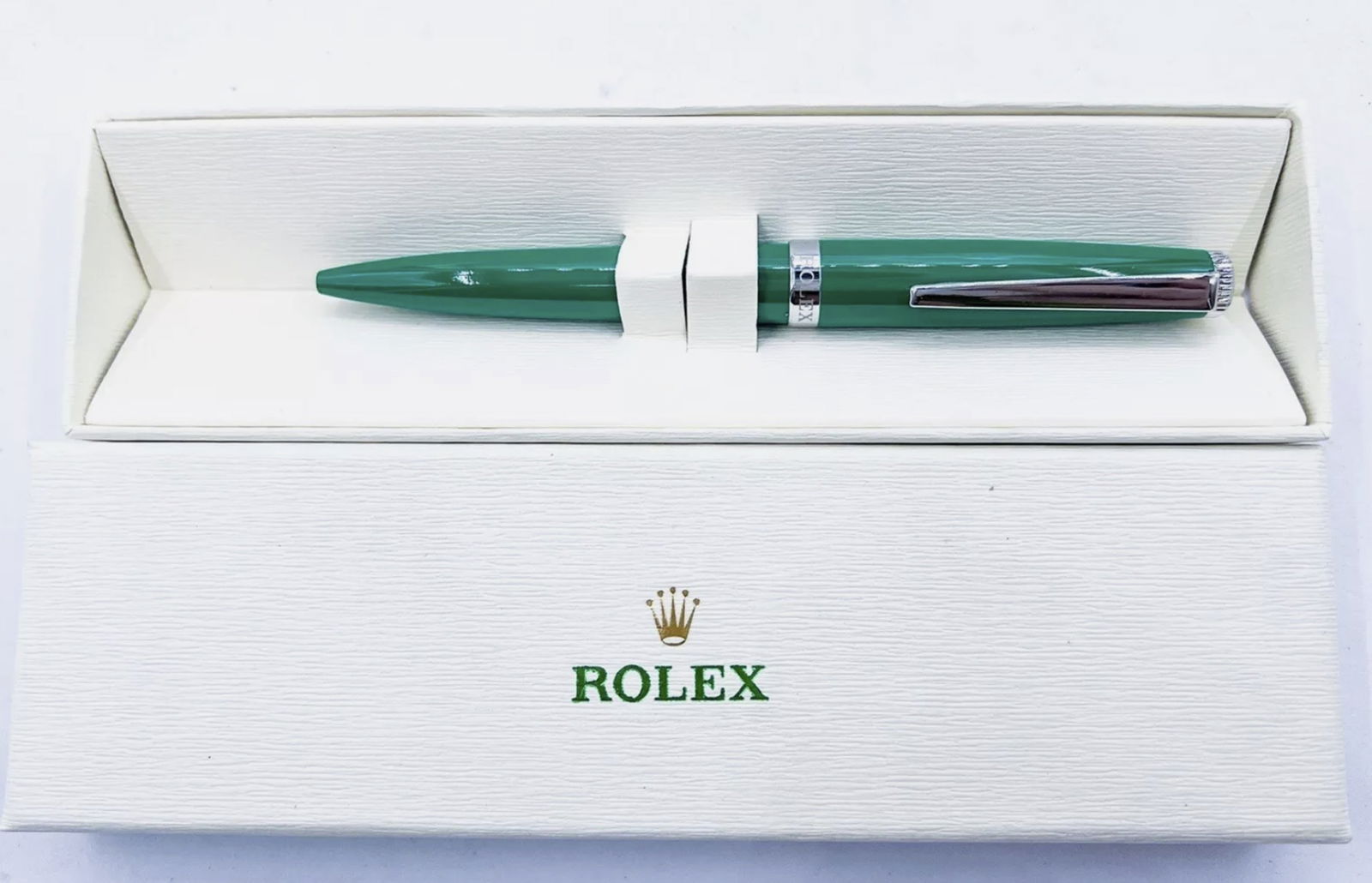 Rolex Green Laquer Ballpoint Pen With Orig Box: Rolex Green Laquer Ballpoint Pen With Orig Box