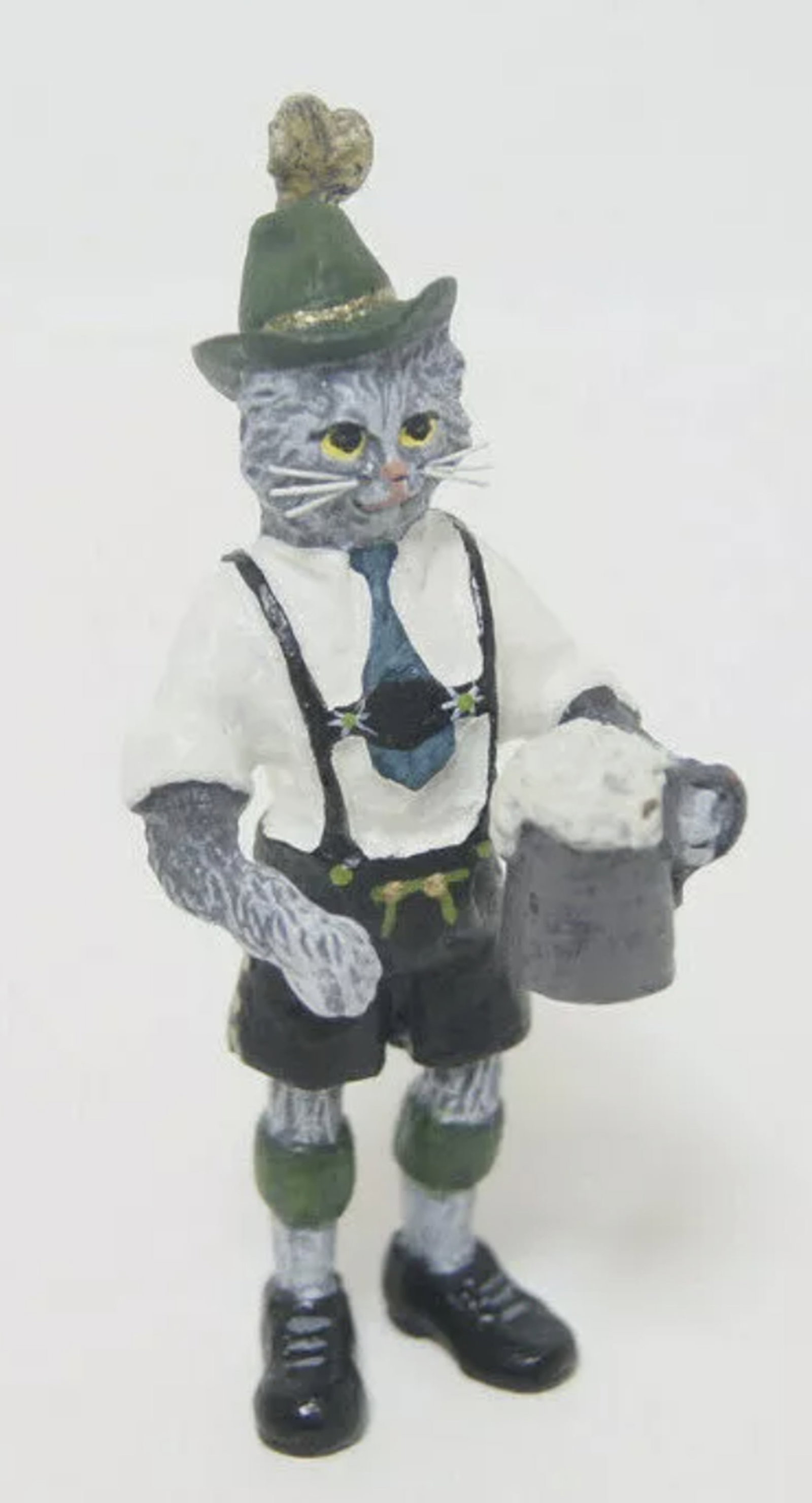 Fritz Bermann Austrian Vienna Bronze Cat Drinking Beer Oktoberfest Figurine: Fritz Bermann Austrian Vienna Bronze Cat Drinking Beer Oktoberfest Figurine. Austrian Vienna Bronze Fritz Bermann - Cat Drinking a Cold Beer during Oktoberfest - Sculpture Figurine - Stamped with gold