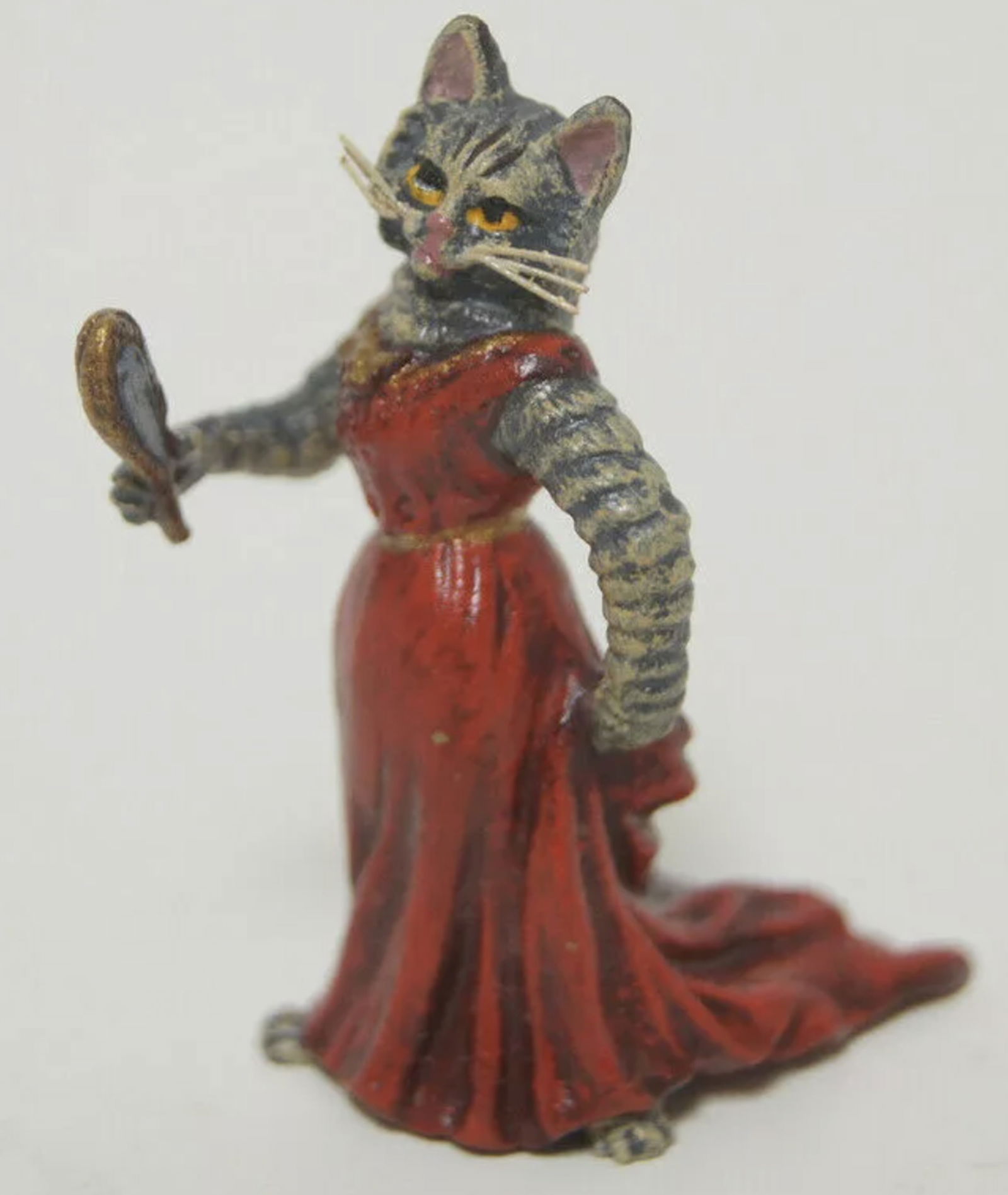 Fritz Bermann Austrian Vienna Bronze Lady Cat Victorian Dress Sculpture FBW WITH COA (1 of 7)