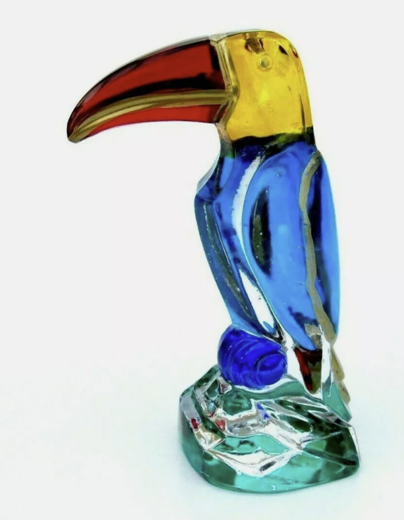 Zecchin Signed Murano Art Glass Tropical Bird Sculpture With Certificate With Orig Box: Murano Art Glass Tropical Bird Sculpture SIGNED & Certificate With Orig Box. Measures approx 6.2cm widest and 11.6cm tallest point No Chips or Cracks Present