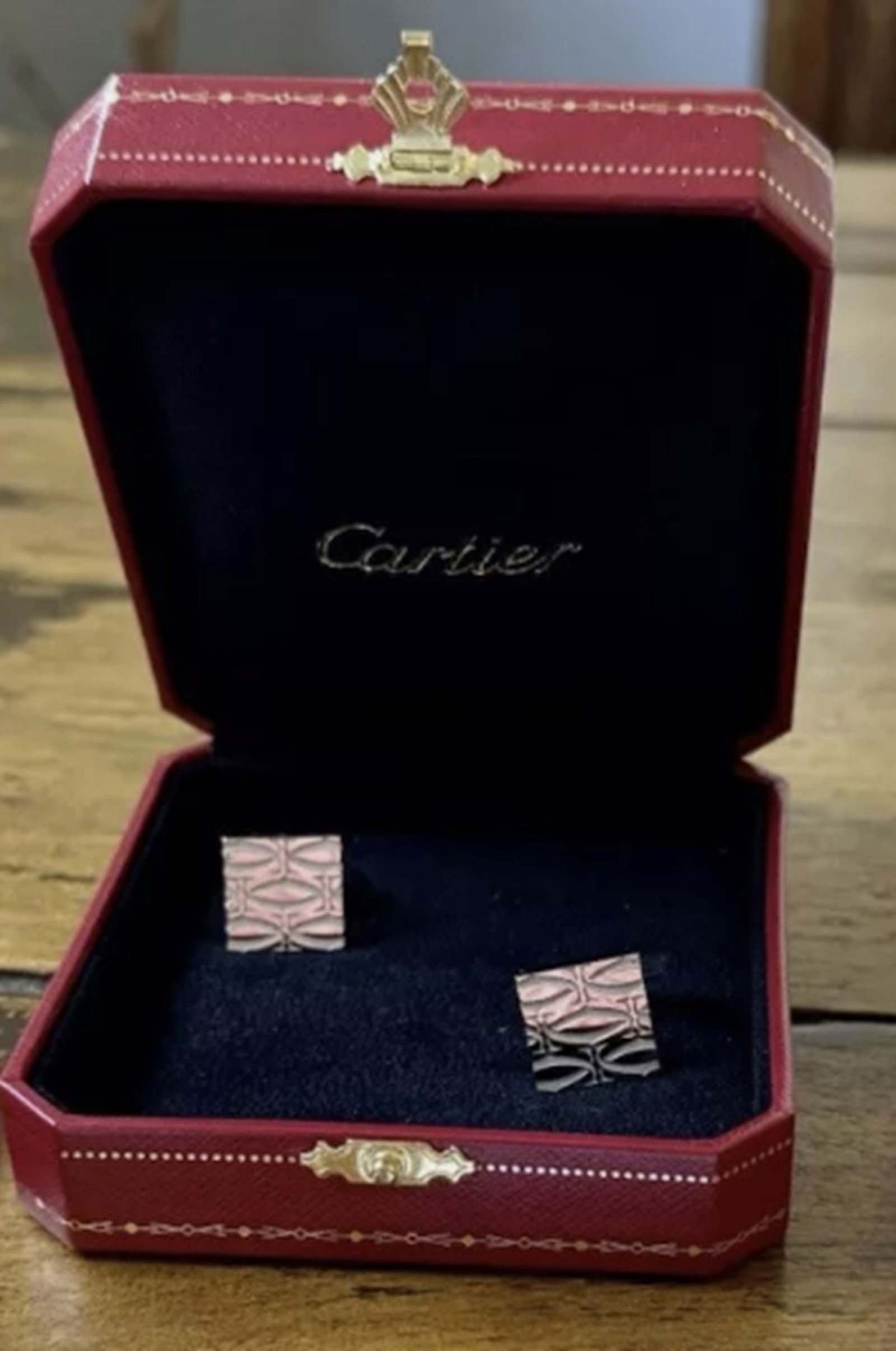 Cartier Sterling Silver Logo Cufflinks With orig Box (1 of 7)