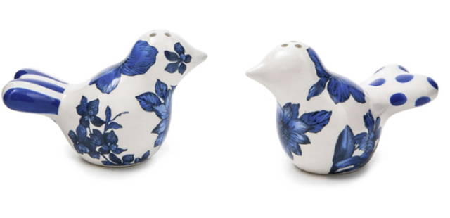Mackenzie Child English Garden Salt & Pepper Shakers With original Box: Mackenzie Child English Garden Salt & Pepper Shakers With original Box