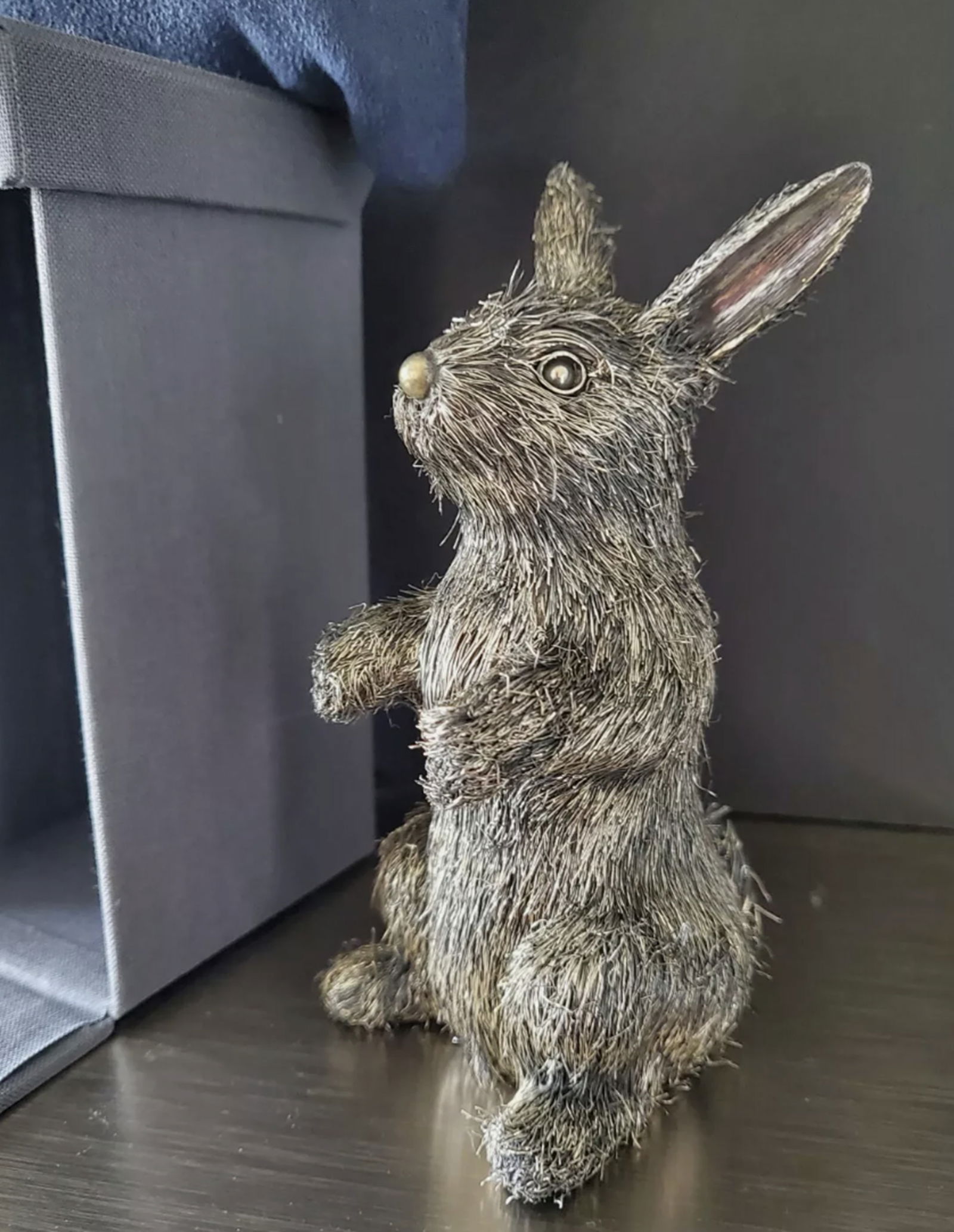 Buccellati Sterling Silver Furry Bunny Rabbit Figurine in Orig Box and Bag Made in Italy (1 of 9)