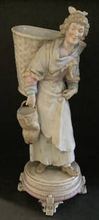 Meissen Porcelain marked Figurine Hand Painted: Meissen Porcelain marked Figurine Hand Painted Measures approx 13.5 inches tall. and 7.5 inches at widest point from left to right