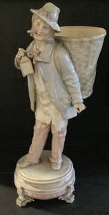 Meissen Porcelain marked Figurine Hand Painted: Meissen Porcelain marked Figurine Hand Painted Measures approx 14 inches tall. and 7 inches at widest point from left to right