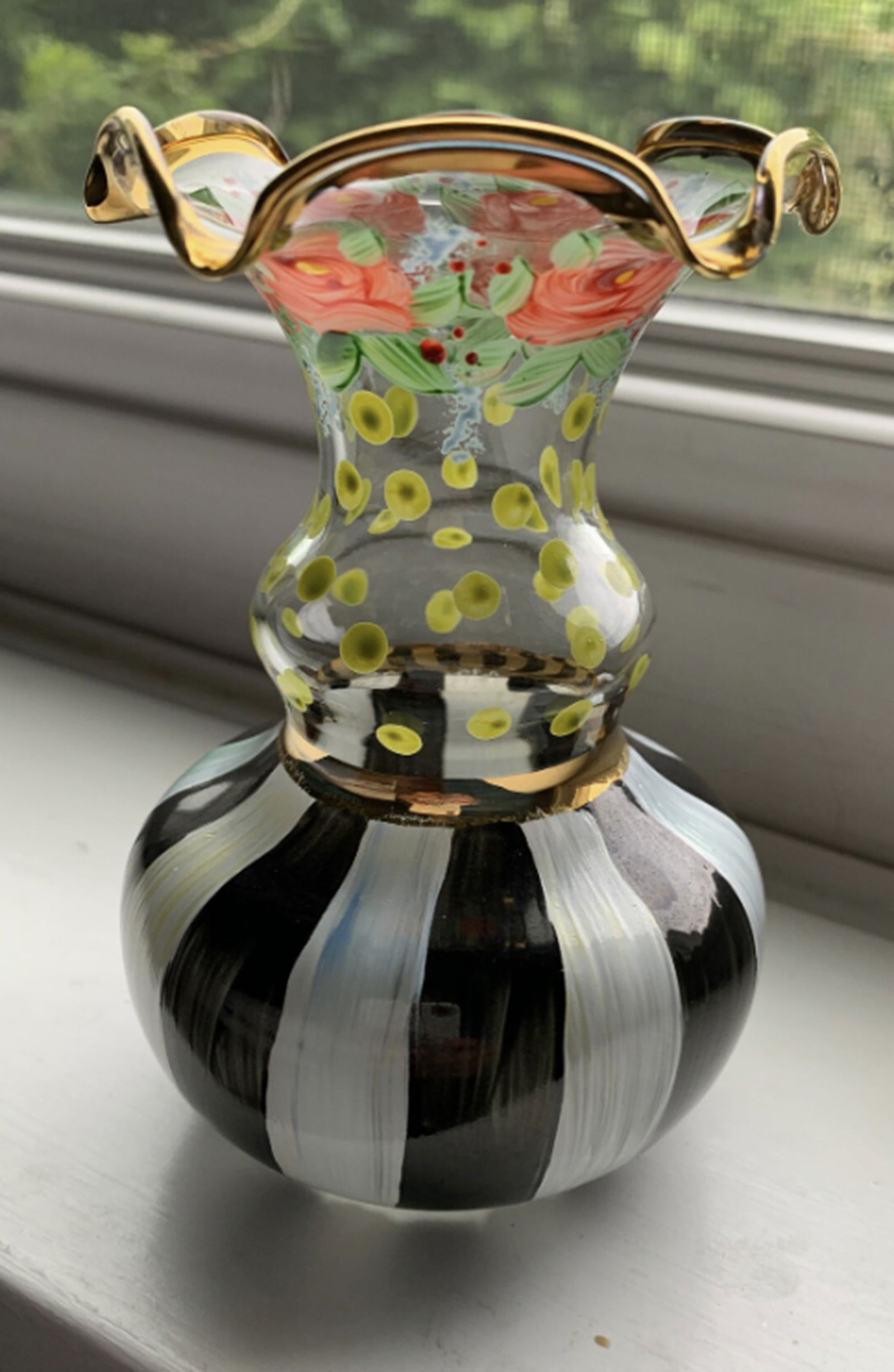 Mackenzie Childs Ruffled Tulip Art Vase (1 of 4)