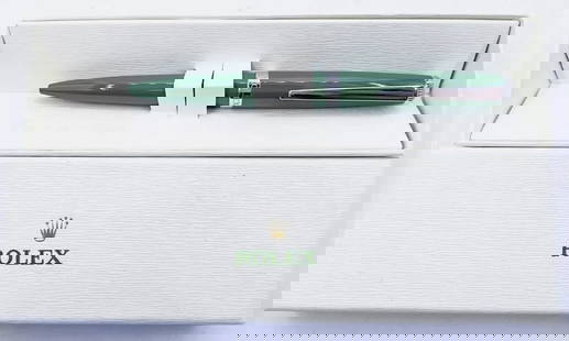 Rolex Ballpoint Pen Metal Green Lacquer Twist Pen With Original Box: Rolex Ballpoint Pen Metal Green Lacquer Twist Pen With Original Box