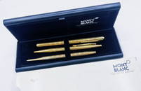 Montblanc Noblesse Gold Plated Mechanical Pencil Ballpoint Fountain Pen 14k Box