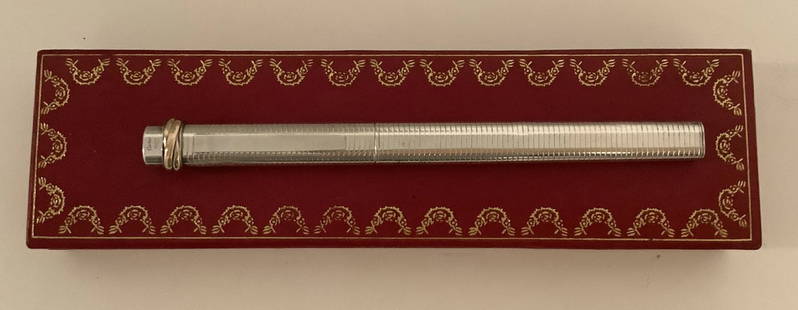 Cartier Sterling Silver Must de Cartier Trinity Rollerball Pen With Original Box: Cartier Sterling Silver Must de Cartier Trinity Rollerball Pen With Original Box