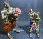 Angini Sterling Silver Set of Two Clown Figurines Statuettes Made in Italy