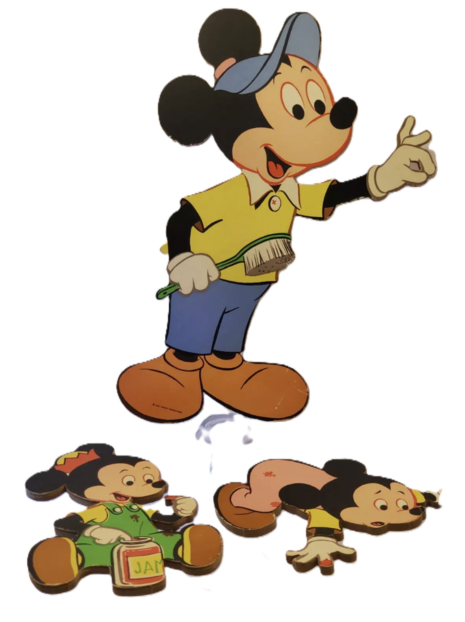 Disney Mickey Mouse Morty Ferdi Cardboard Wall Hanging Art 1960' Walt Disney Productions (1 of 4)