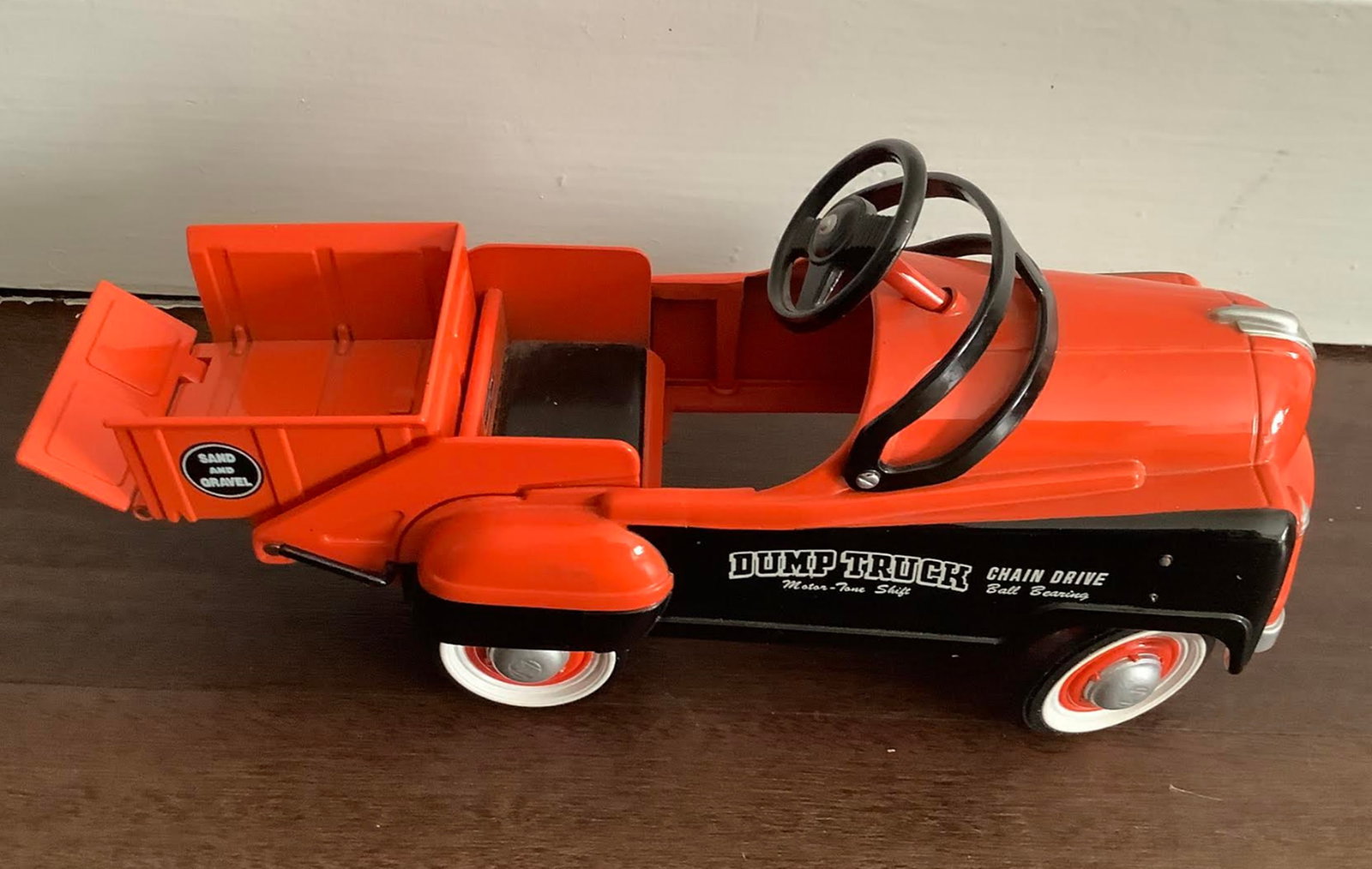 Steel Dump Truck Sand And Gravel 1950's: Steel Dump Truck 1950's Measures approx 8 inches long