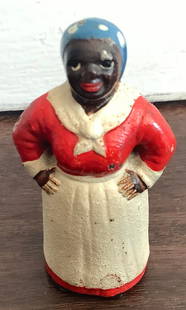 Black Americana Cast Iron Maid Statue Figurine: Black Americana Maid Cast Iron Statue Figurine. 2.5 inches tall1.5 inches widestCast iron