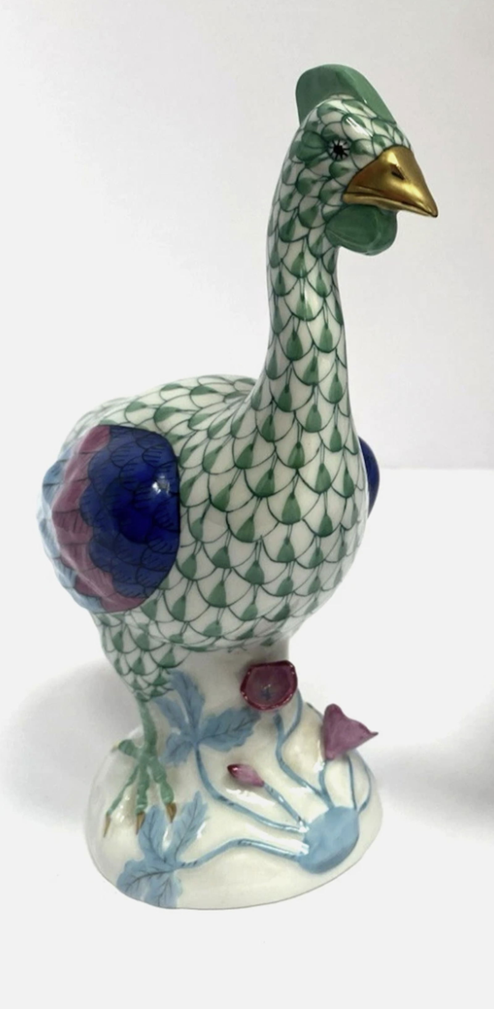 Herend Signed Green Fishnet Guinea  With 24K Gold Accents Made in Hungary (1 of 7)