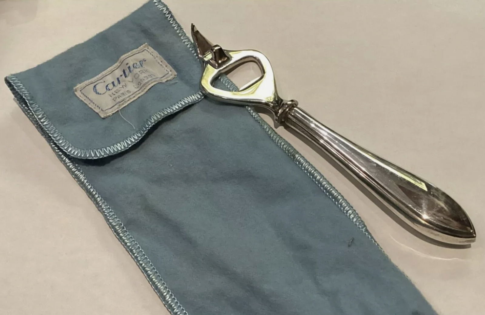 Cartier Sterling Silver Bottle Opener With Orig Pouch (1 of 4)