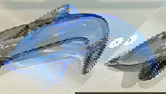DAUM Crystal Signed Blue DOLPHIN Figurine. Made in France: DAUM Crystal Signed Blue DOLPHIN Figurine. Measures approx 4.75 Inches Long x 2 inches Tall