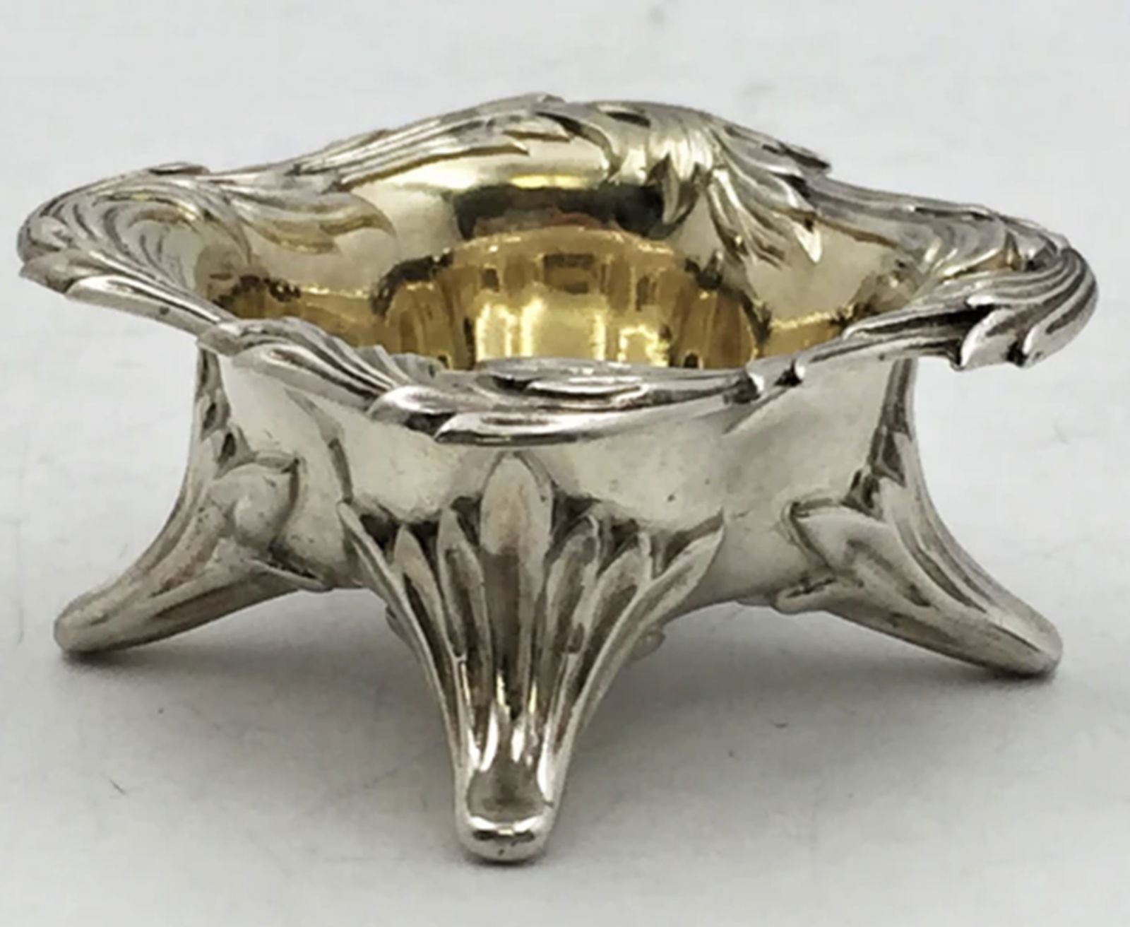 Tiffany & Co. Sterling Silver 1879 Chrysanthemum Pattern Open Salt in Art Nouveau Style (1 of 7)