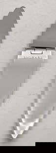 Bulgari Sterling Silver Letter Opener: Bulgari Sterling Silver Letter Opener. This high-quality decorative piece measures 7 1/2'' in length by 1'' in width, marked "Bvlgari", is sure to be appreciated and used for years to come. It weighs