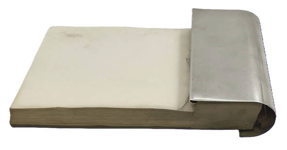 Gorham Sterling Silver Notepad Holder: Gorham sterling silver notepad holder. It measures 3 1/2'' in width by 1 3/4'' in depth by 1'' in height, and bears hallmarks as shown.During the heyday of American silver