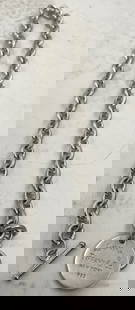 Tiffany & Co. Sterling Silver Please Return to Tiffany Necklace: Tiffany & Co. Sterling Silver Please Return to Tiffany Necklace. It measures 17 3/4'' in length (pendant diameter is 1''), weighs 2.2 troy ounces, and bears hallmarks as shown. The legendary Tiffany
