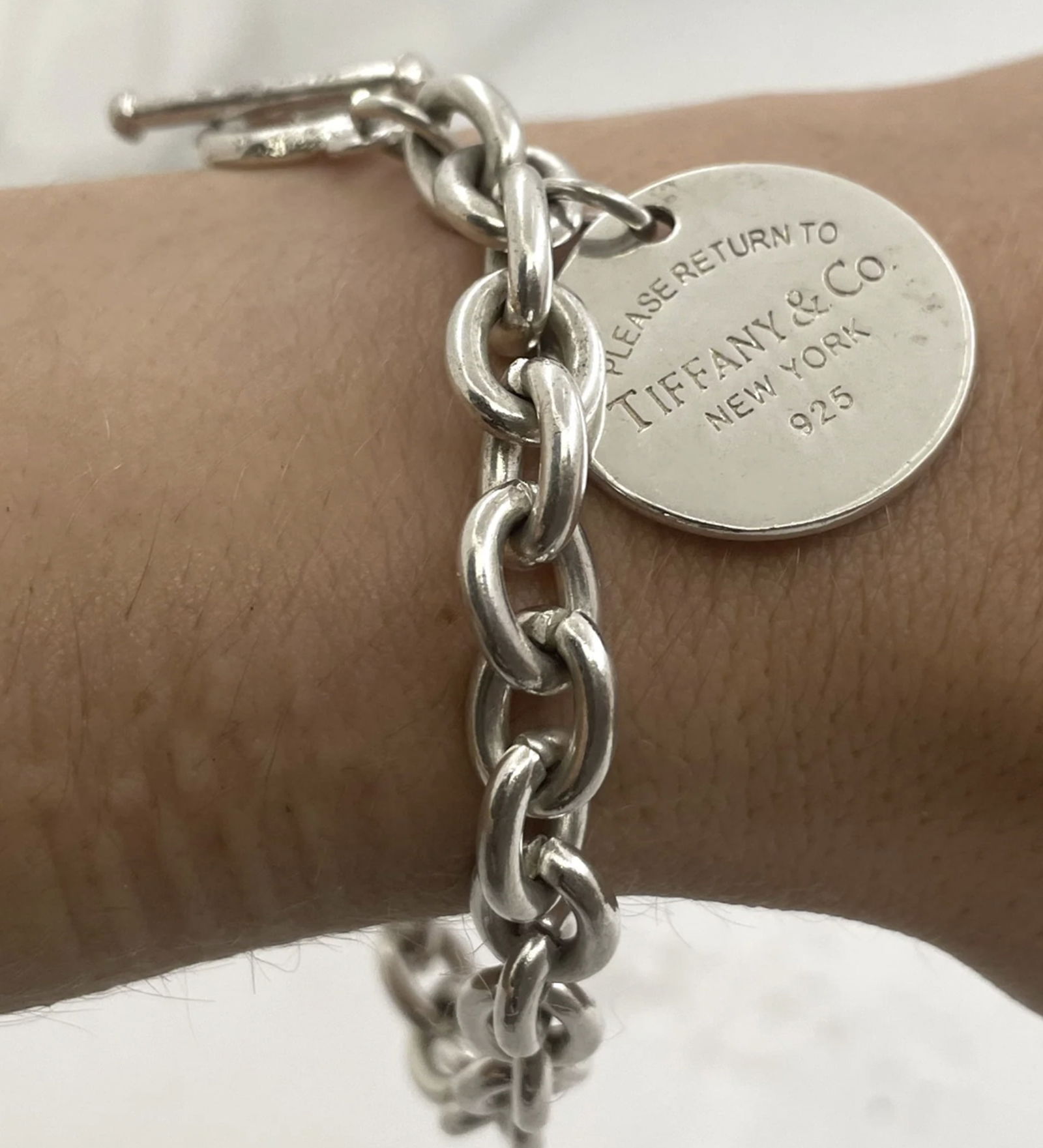Tiffany & Co. シルバーブレスレット 925 2004 LIKE NEW! Authentic Tiffany & Co 2004 ID Bar Venetian Link