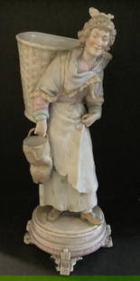 Meissen Porcelain marked Figurine Hand Painted: Meissen Porcelain marked Figurine Hand Painted Measures approx 13.5 inches tall. and 7.5 inches at widest point from left to right