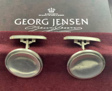 GEORG JENSEN Sterling Silver Cufflinks #54 Denmark with box: GEORG JENSEN Sterling Silver Cufflinks #54 Denmark with box