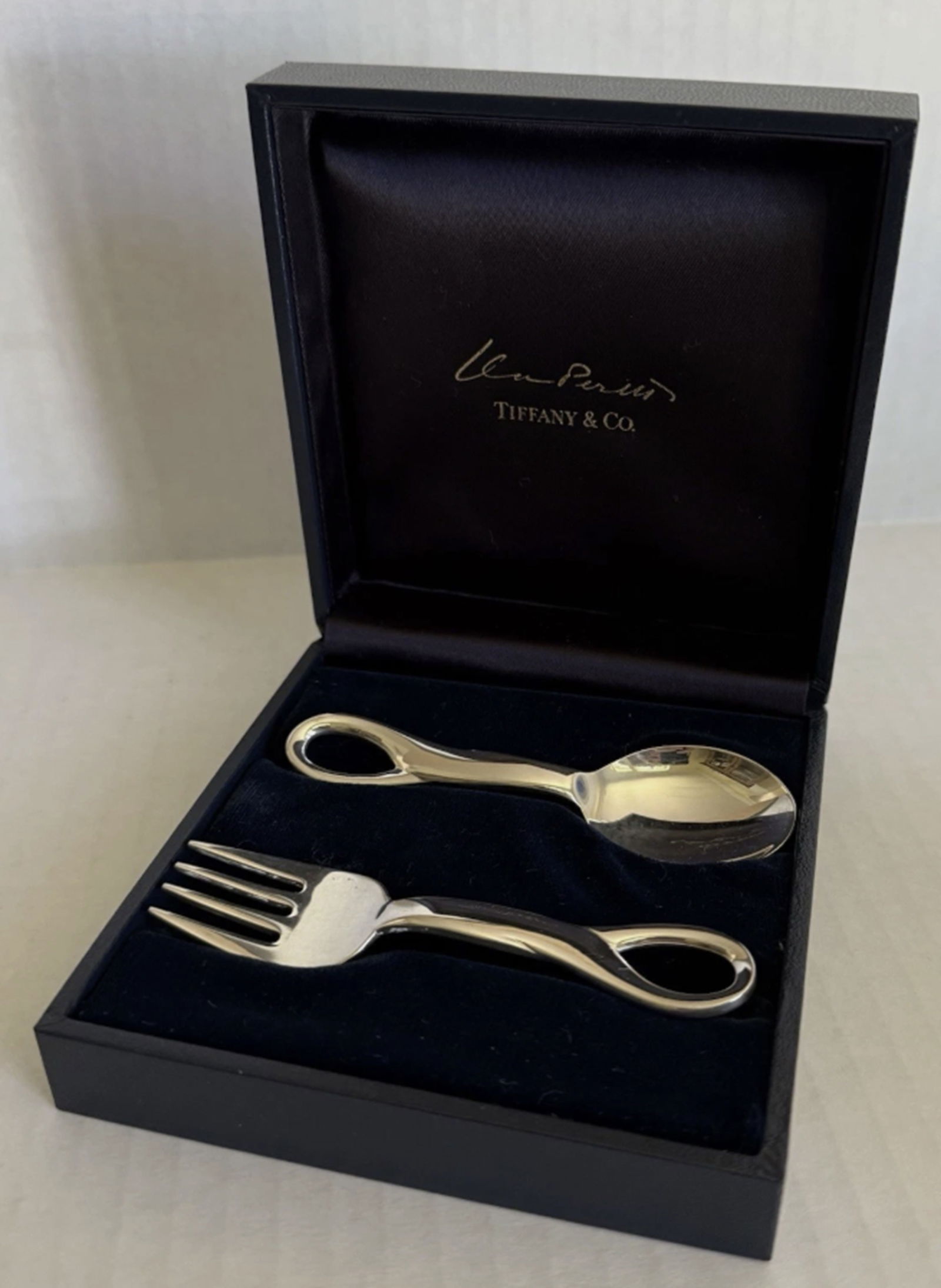 Tiffany & Co Elsa Peretti Padova Sterling Silver Baby Set Fork & Spoon With Orig Box (1 of 6)