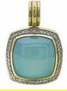 David Yurman 18K Yellow Gold Turquoise and Diamond Pendant